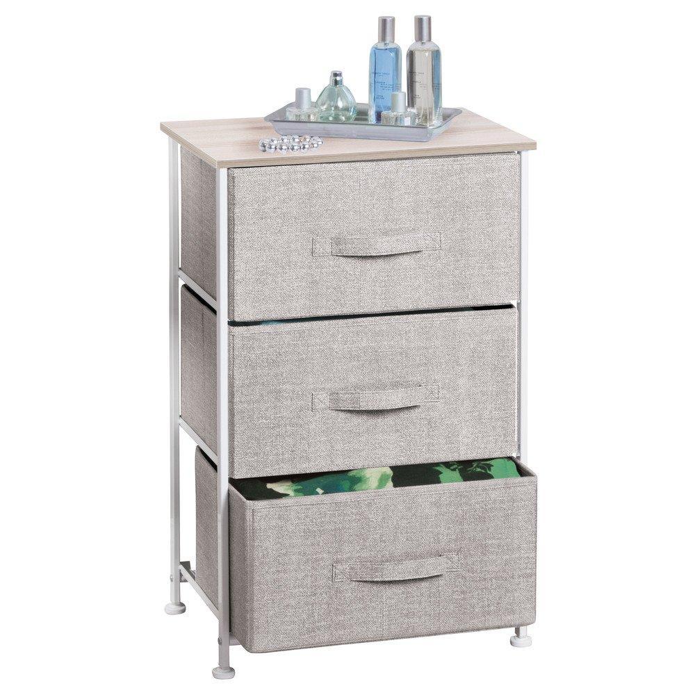Organize with interdesign aldo fabric 3 drawer dresser and storage organizer unit for bedroom dorm room apartment small living spaces linen