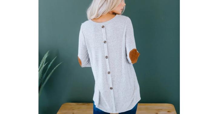 Button Back Relaxed Sweater – Only $19.99!