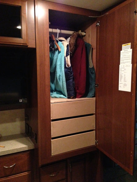 Most RVs and travel trailers have very limited wardrobe space