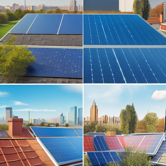 An illustration of a cool roof with solar panels, surrounded by a cityscape, with a split-screen comparison of a well-maintained roof (clean, reflective, and efficient) versus a neglected roof (dirty, cracked, and worn out).