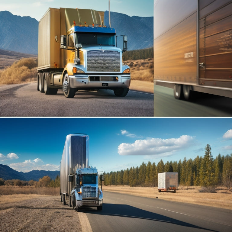 A split-screen image with a commercial truck in the foreground, batteries lined up in the background, and a subtle price tag or currency symbols overlay to convey the cost aspect.