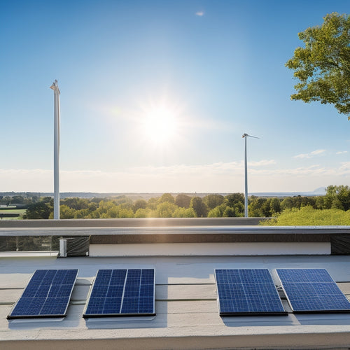 A split-screen image featuring three smartphones, each displaying a different solar panel monitoring app, with varying graphs, charts, and icons, set against a background of a sunny rooftop with installed solar panels.