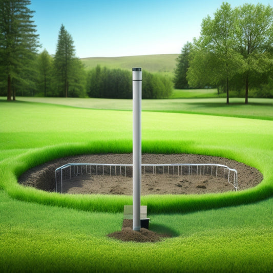 An illustration of a split landscape: a vertical geothermal system on the left, with pipes descending deep into the earth, and a horizontal system on the right, with pipes snaking underneath a lush green lawn.