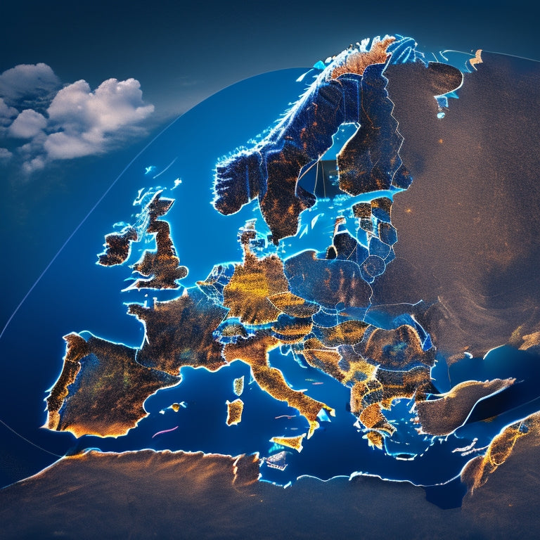 A stylized map of Europe with battery icons in varying sizes, scattered across the continent, with larger icons in countries like Norway, Germany, and France, symbolizing market dominance.