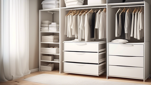 Sure, here's a DALL-E prompt for an image that relates to the article title Closet Clutter Conquered: Apartment Organization Made Easy:
A minimalist, organized closet with see-through bins, drawers, a