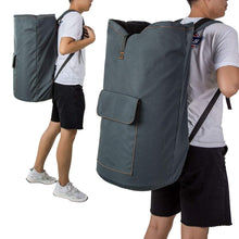 Load image into Gallery viewer, Amazon best wowlive extra large laundry bag laundry backpack hanging laundry hamper adjustable shoulder straps camping bag waterproof durable travel collage apartment dorm sports dark grey